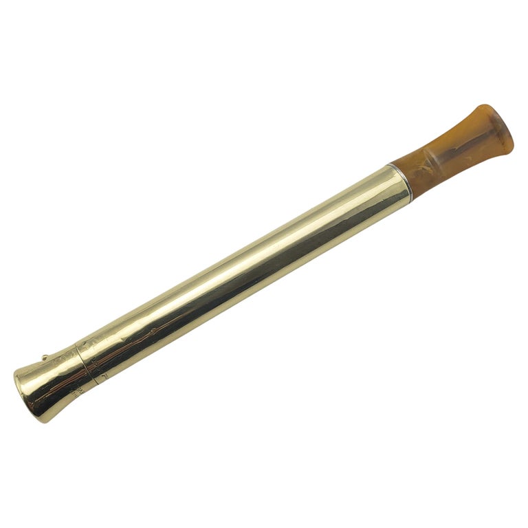 Cartier 14 Karat Yellow Gold Zeus Cigarette Holder at 1stDibs