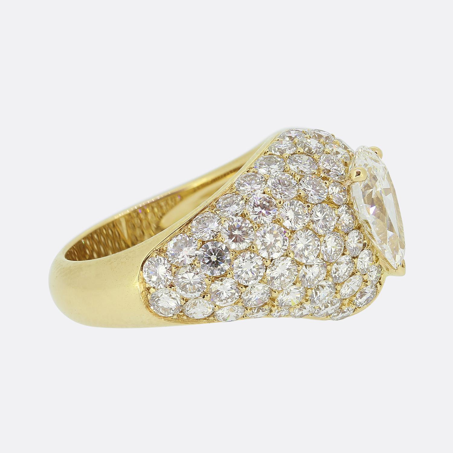 Pear Cut Cartier 1.44 Carat Diamond Dress Ring For Sale