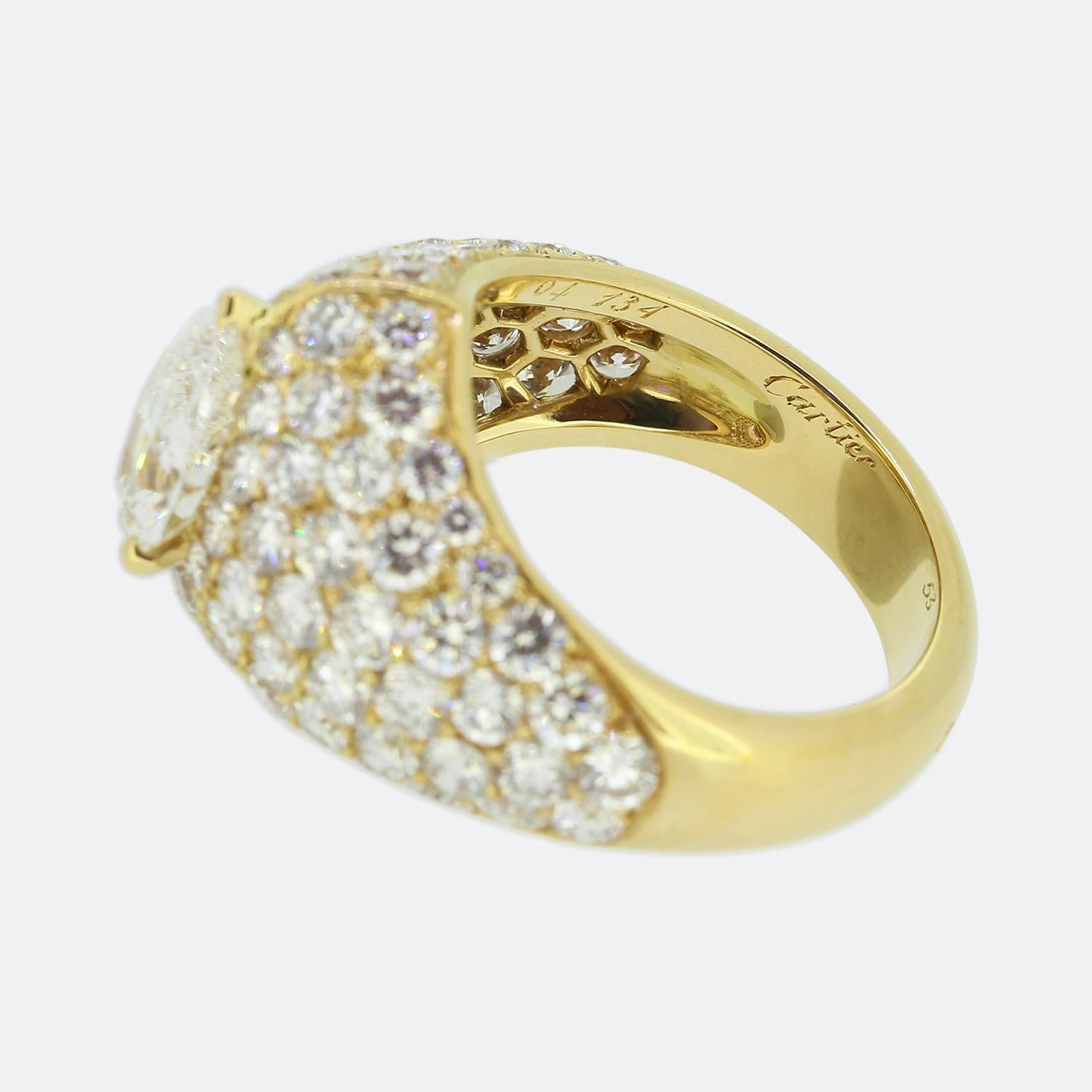Women's or Men's Cartier 1.44 Carat Diamond Dress Ring For Sale