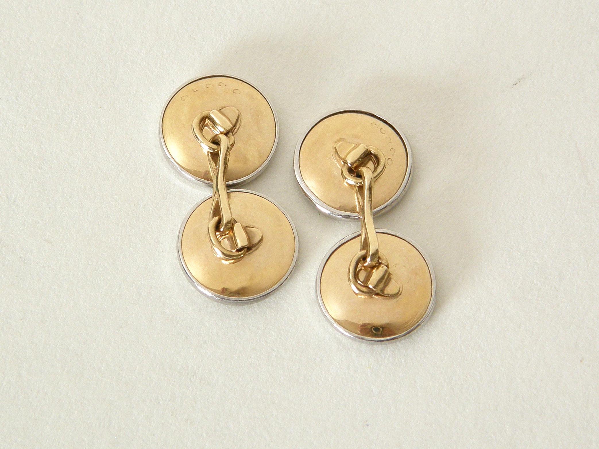 Cartier 14K Gold Cufflinks and Studs Set with Mother of Pearl by Larter and Sons 1