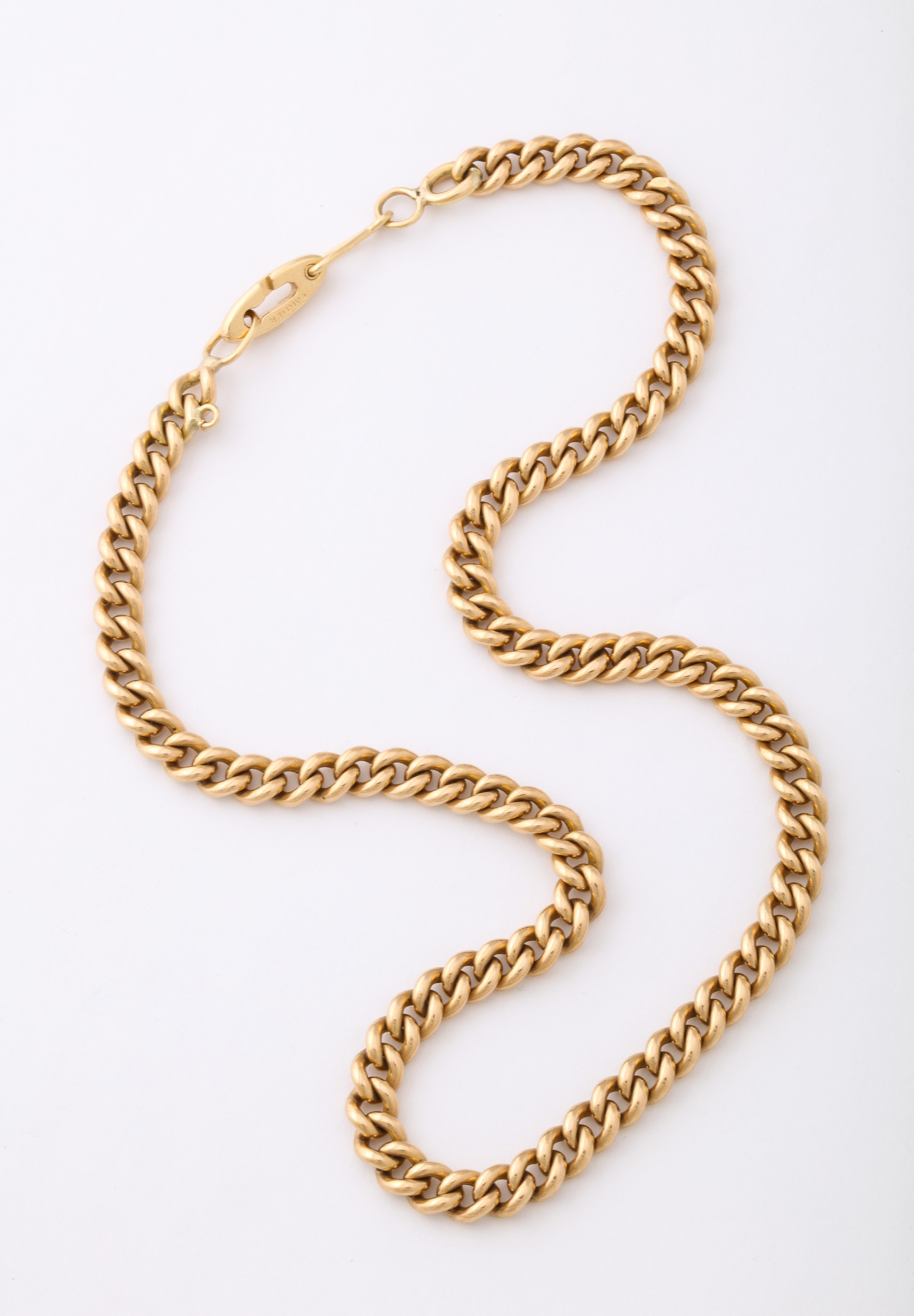 Contemporary Cartier 14K Gold Curb Link Chain Necklace