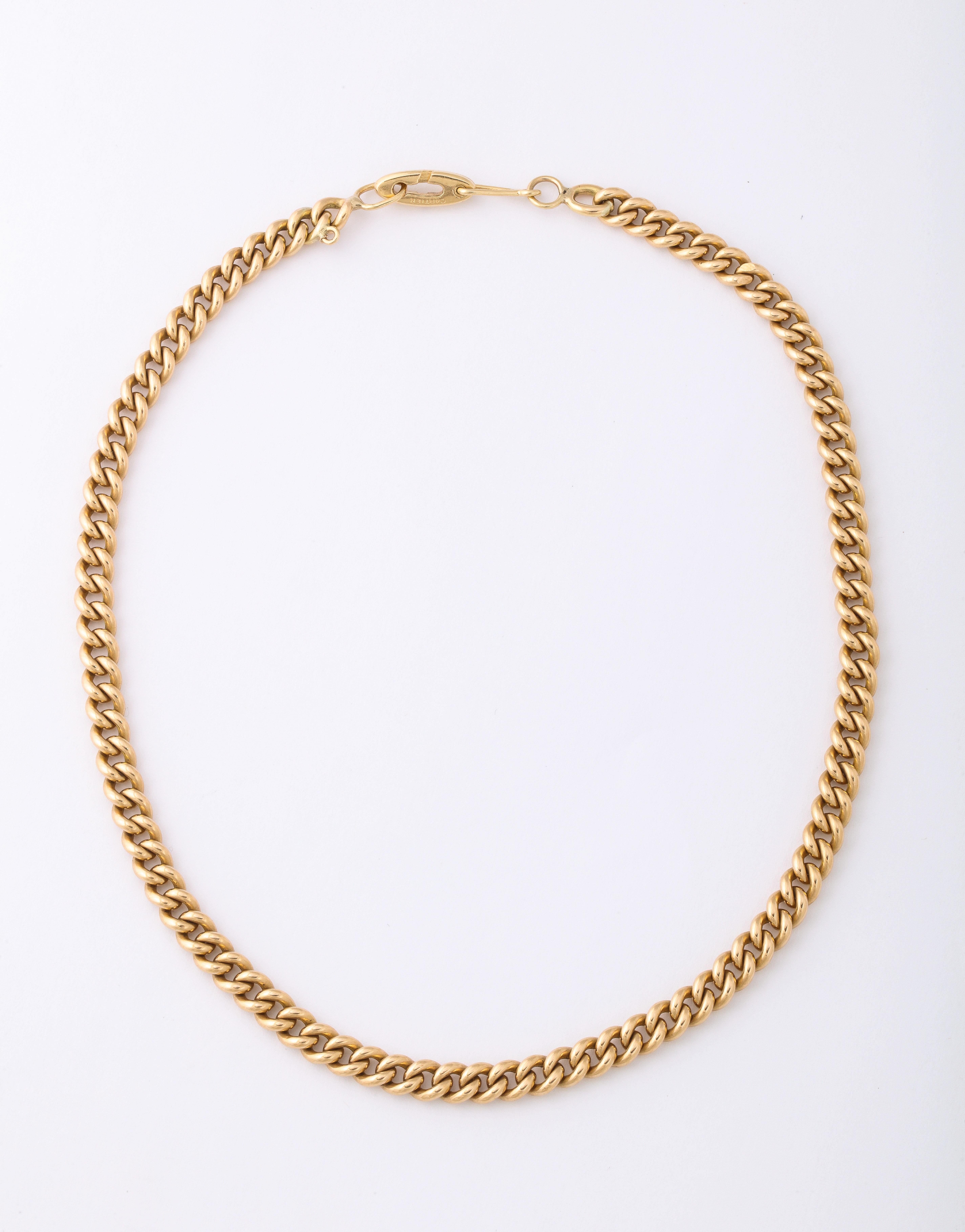 Cartier 14K Gold Curb Link Chain Necklace In Good Condition In Chicago, IL