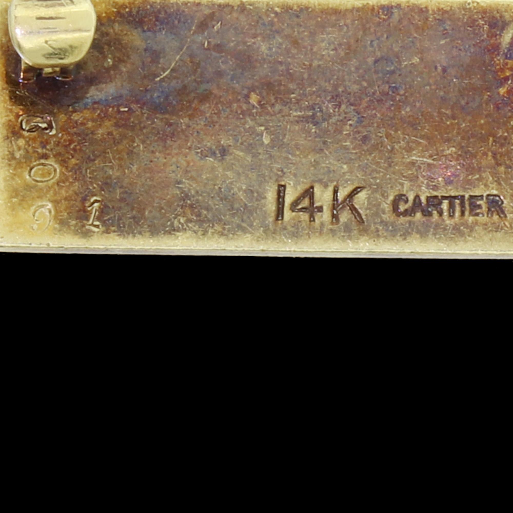 Post-War Cartier 14K Gold Enamel U.S. Military WWII Patriot Son In Service Brooch Pin