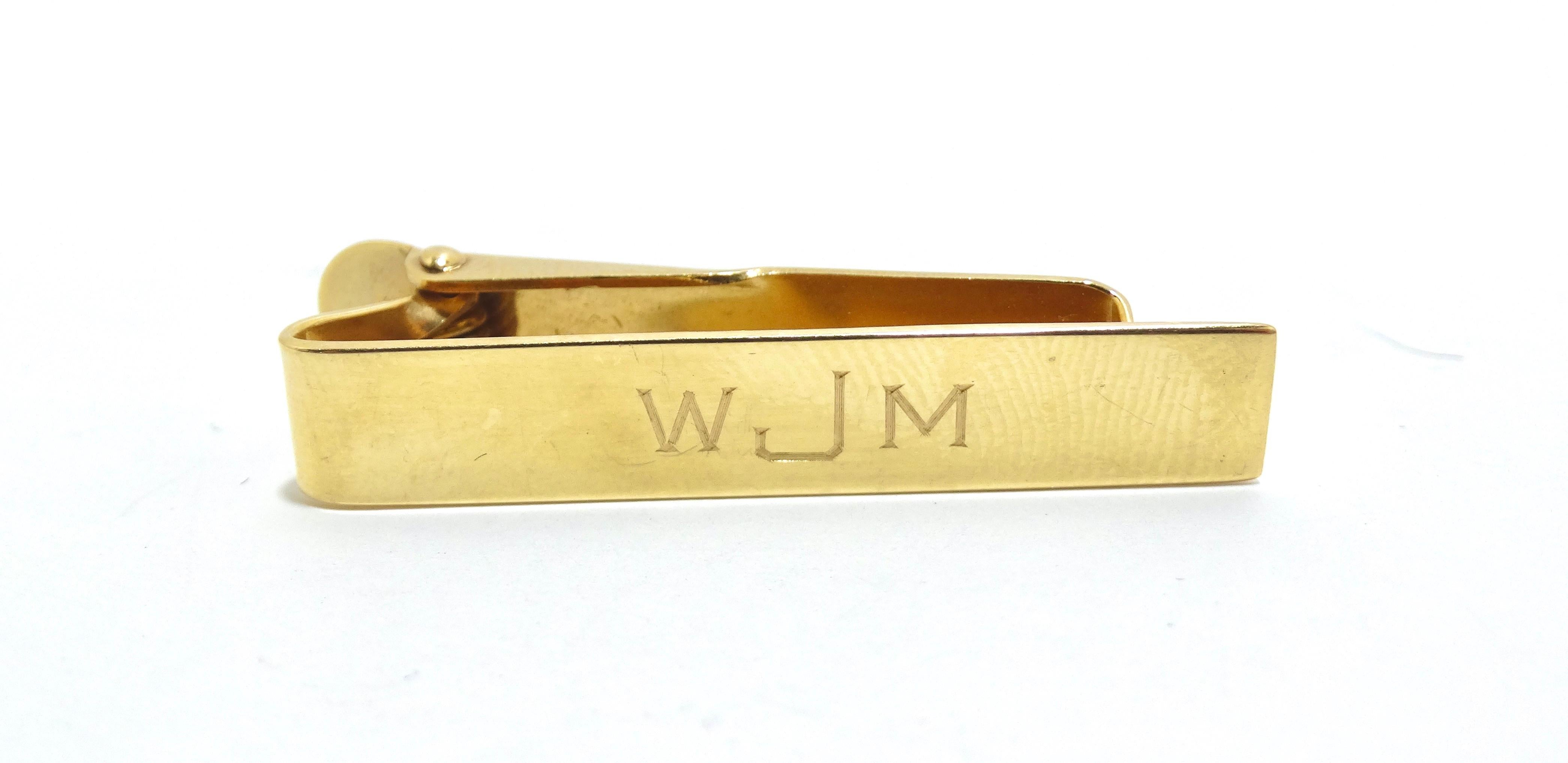 FOUND! Your new tie clip. It doesn't hurt that it is the exquisite vintage Cartier. Featured in 14k gold and signed 