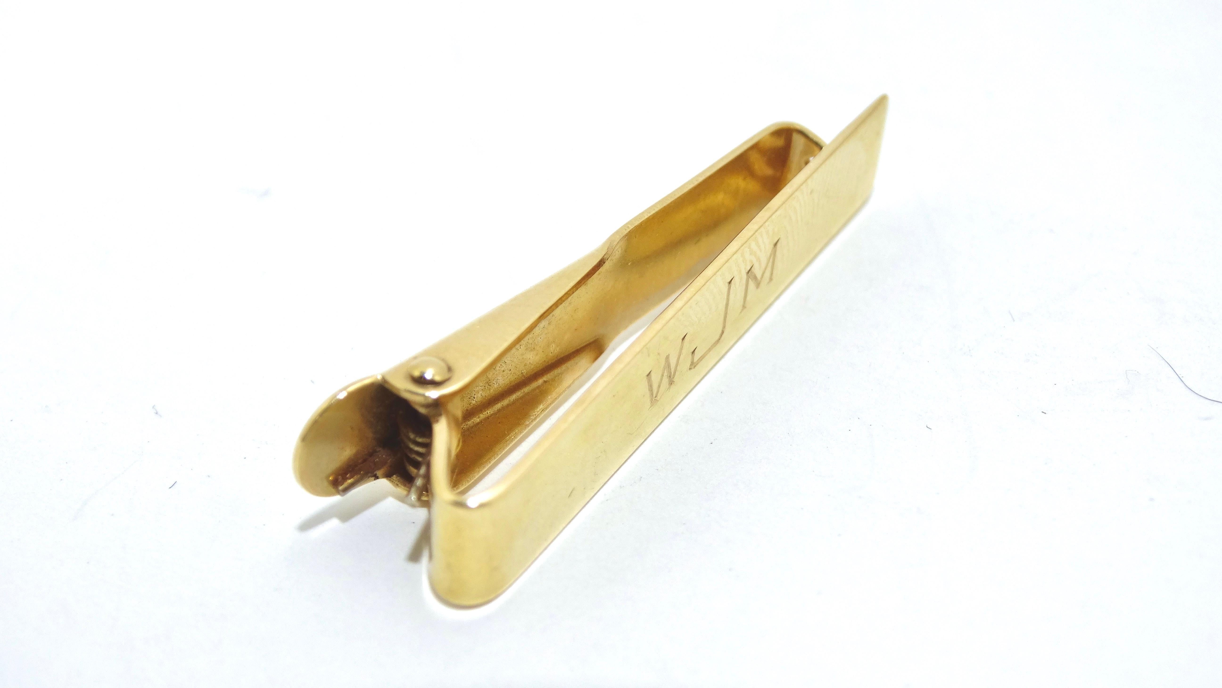 Clip de cravate en or 14k de Cartier Excellent état - En vente à Scottsdale, AZ
