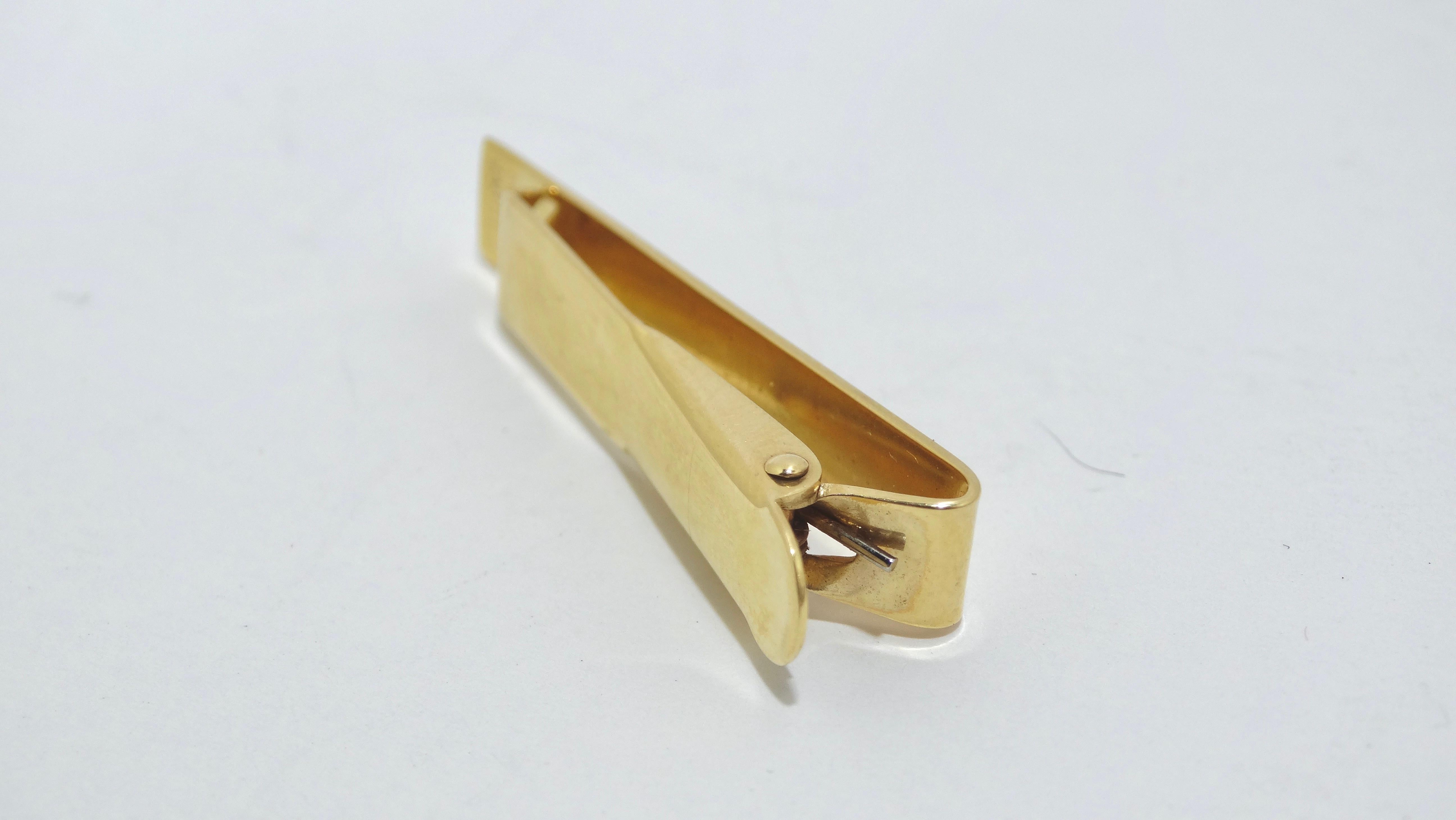 Clip de cravate en or 14k de Cartier Unisexe en vente