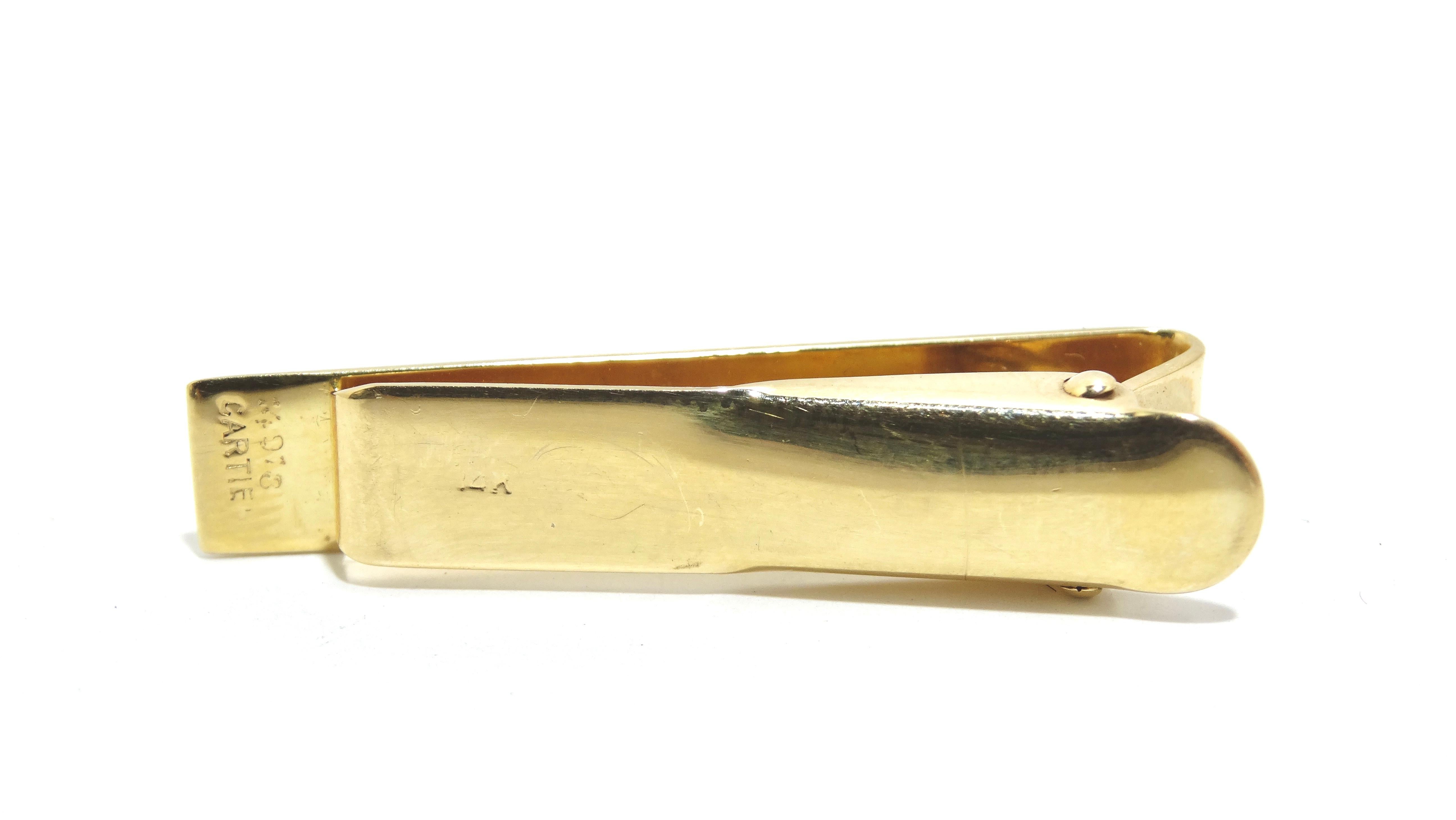 Cartier 14k Gold Tie Clip In Excellent Condition For Sale In Scottsdale, AZ