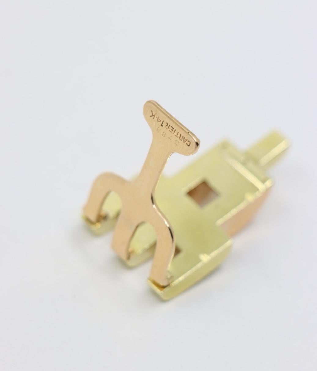 Cartier, clip fourrure pyramide en or rose et jaune 14 carats en vente 6