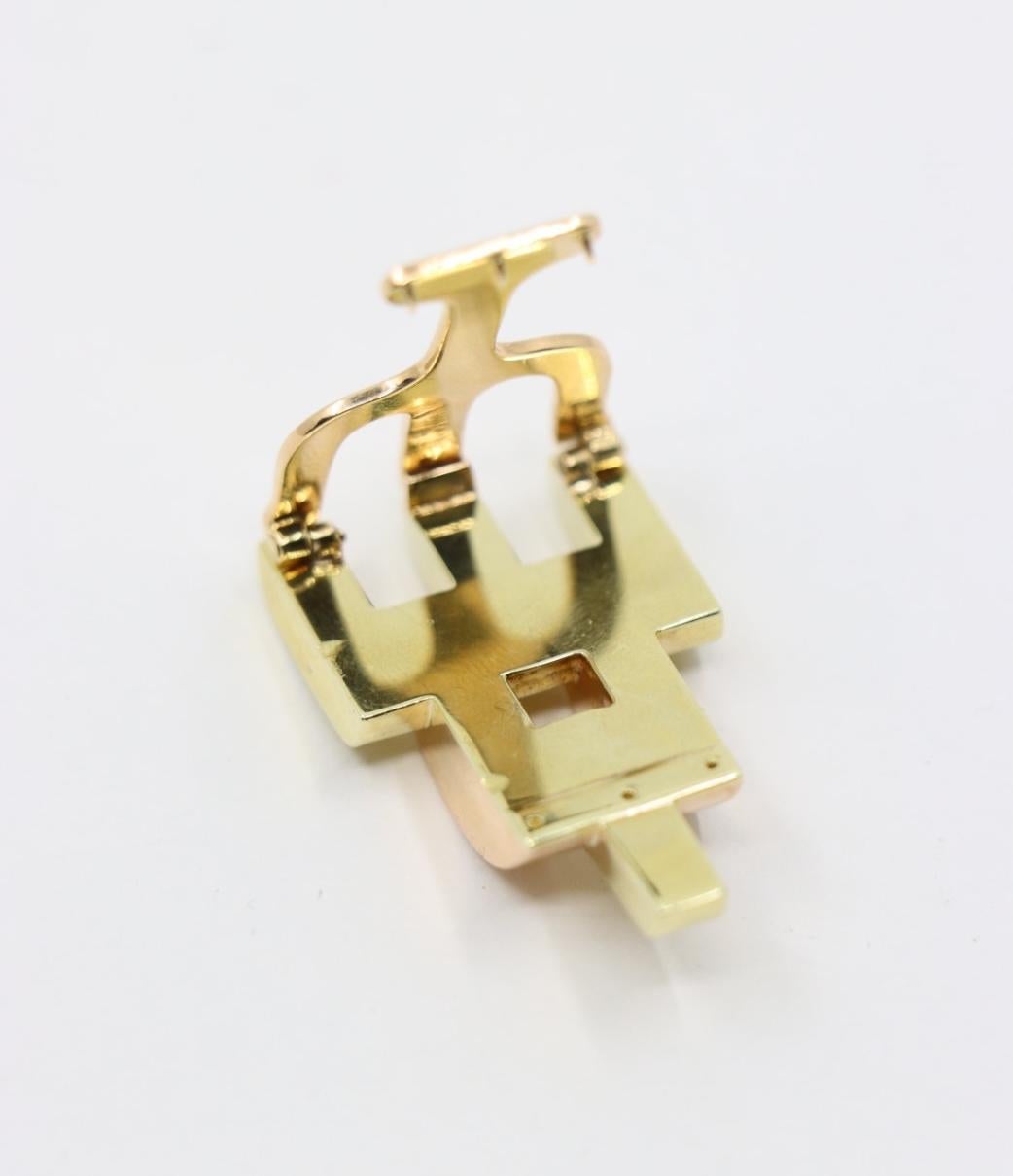 Cartier, clip fourrure pyramide en or rose et jaune 14 carats en vente 7