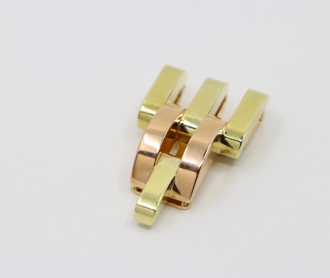 Cartier, clip fourrure pyramide en or rose et jaune 14 carats en vente 2