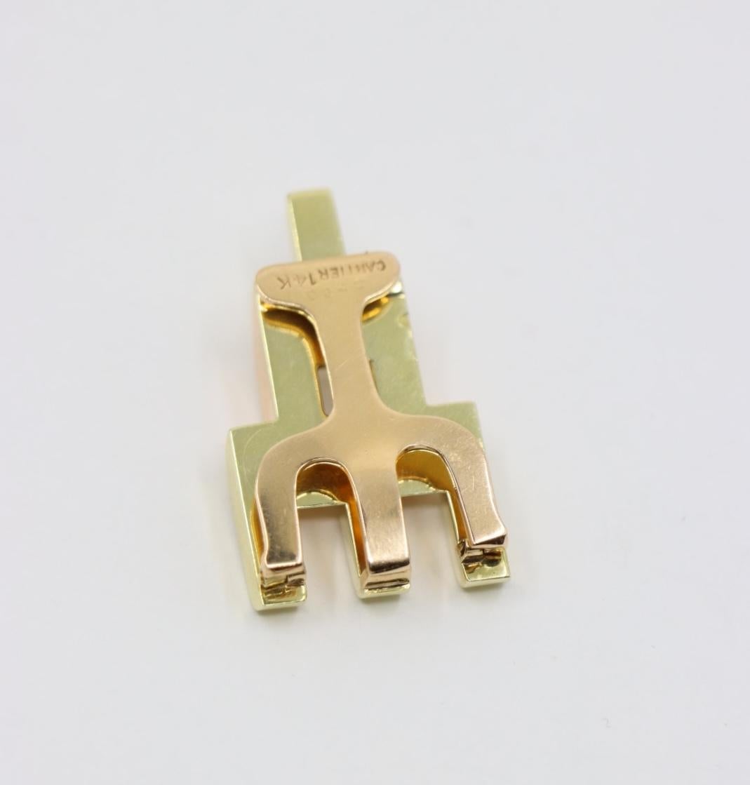 Cartier, clip fourrure pyramide en or rose et jaune 14 carats en vente 5