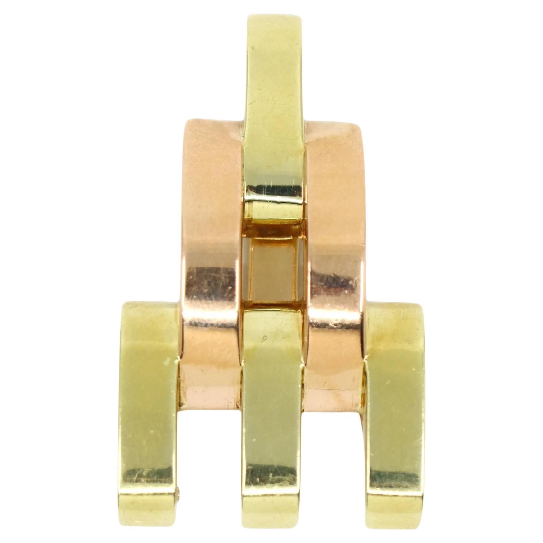 Cartier 14K Rose & Yellow Gold Pyramid Fur Clip
