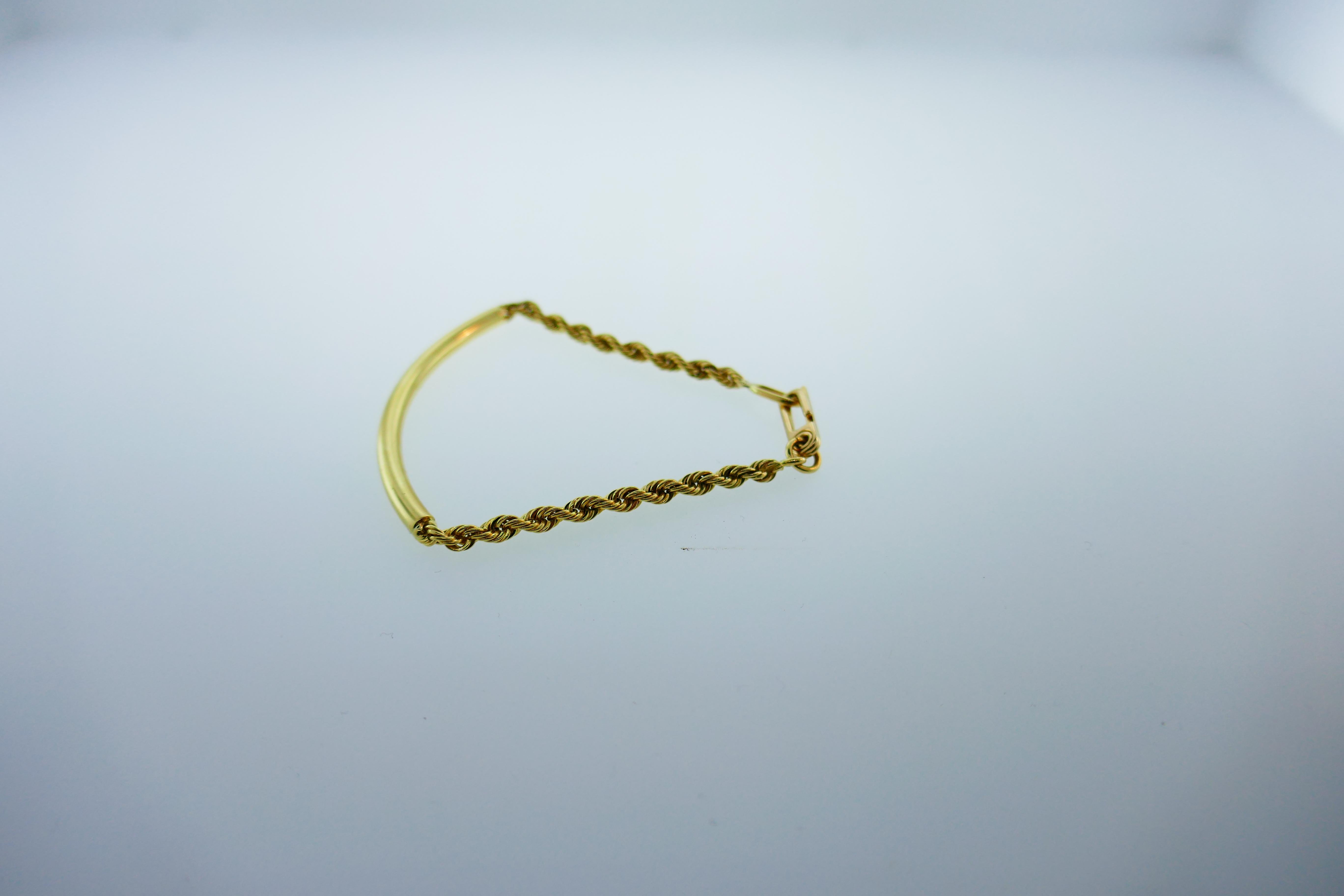 Cartier 14 Karat Yellow Gold ID Bracelet Vintage, circa 1960s Rare In Excellent Condition In Beverly Hills, CA