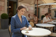 Vintage Cartier 14K Gold Tennis Racket Brooch with Pearl, France