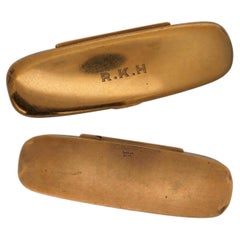Cartier 14K Yellow Gold Monogrammed Eyeglass Case Box R.K.H Engraved 108 Grams