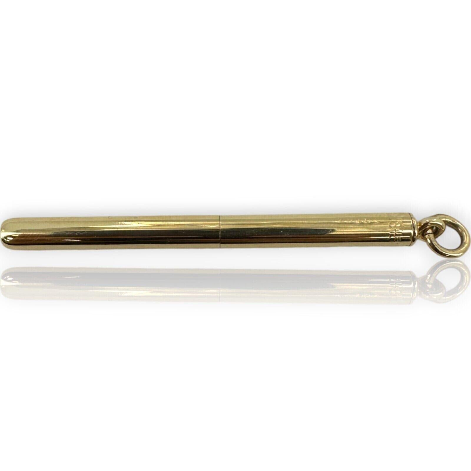 Women's or Men's CARTIER 14k Yellow Gold Toothpick Pendant Late Deco Early Retro 1930s Rare