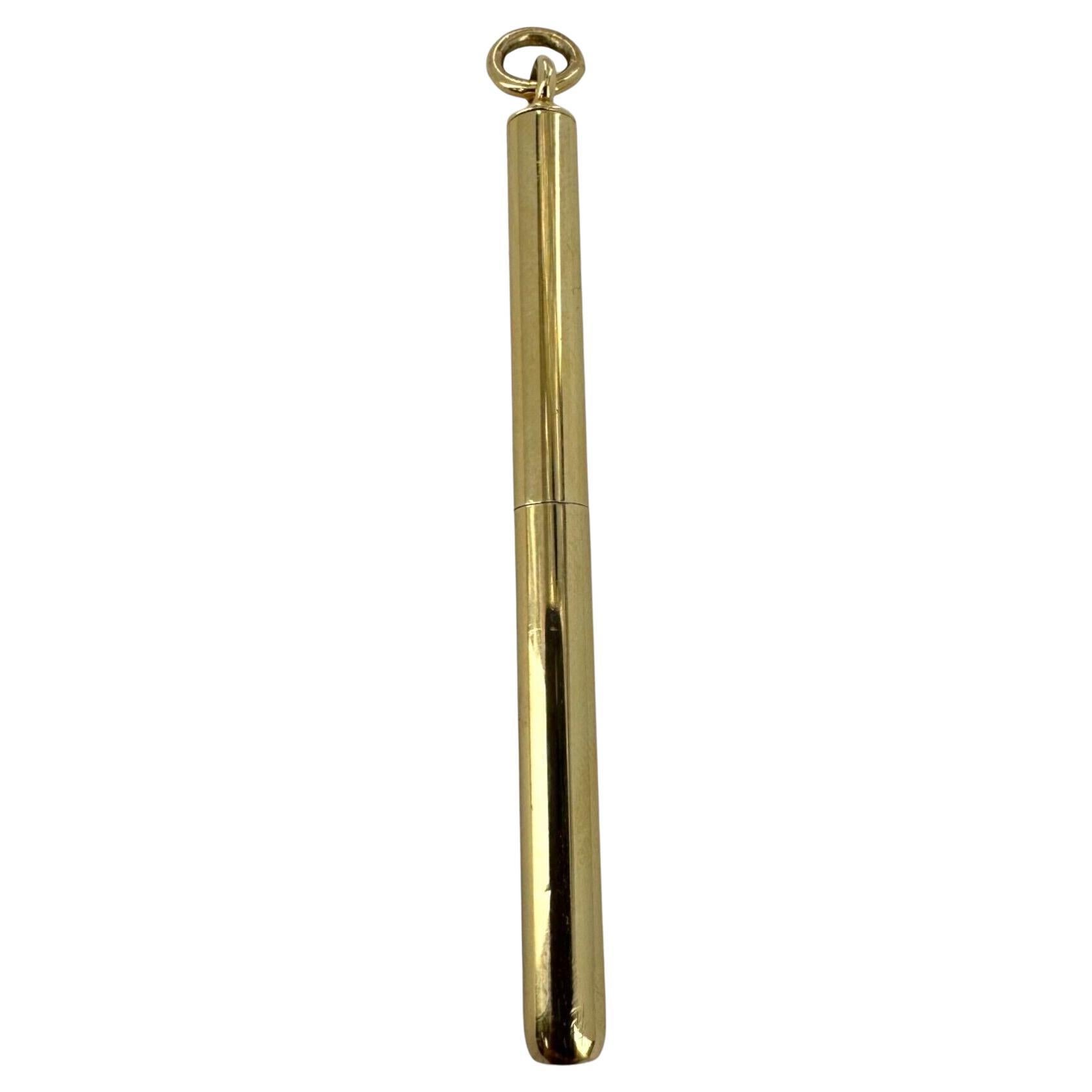 CARTIER 14k Yellow Gold Toothpick Pendant Late Deco Early Retro 1930s Rare