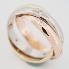 Cartier 15 Diamonds Star Trinity Ring 3G 55 US 7.25