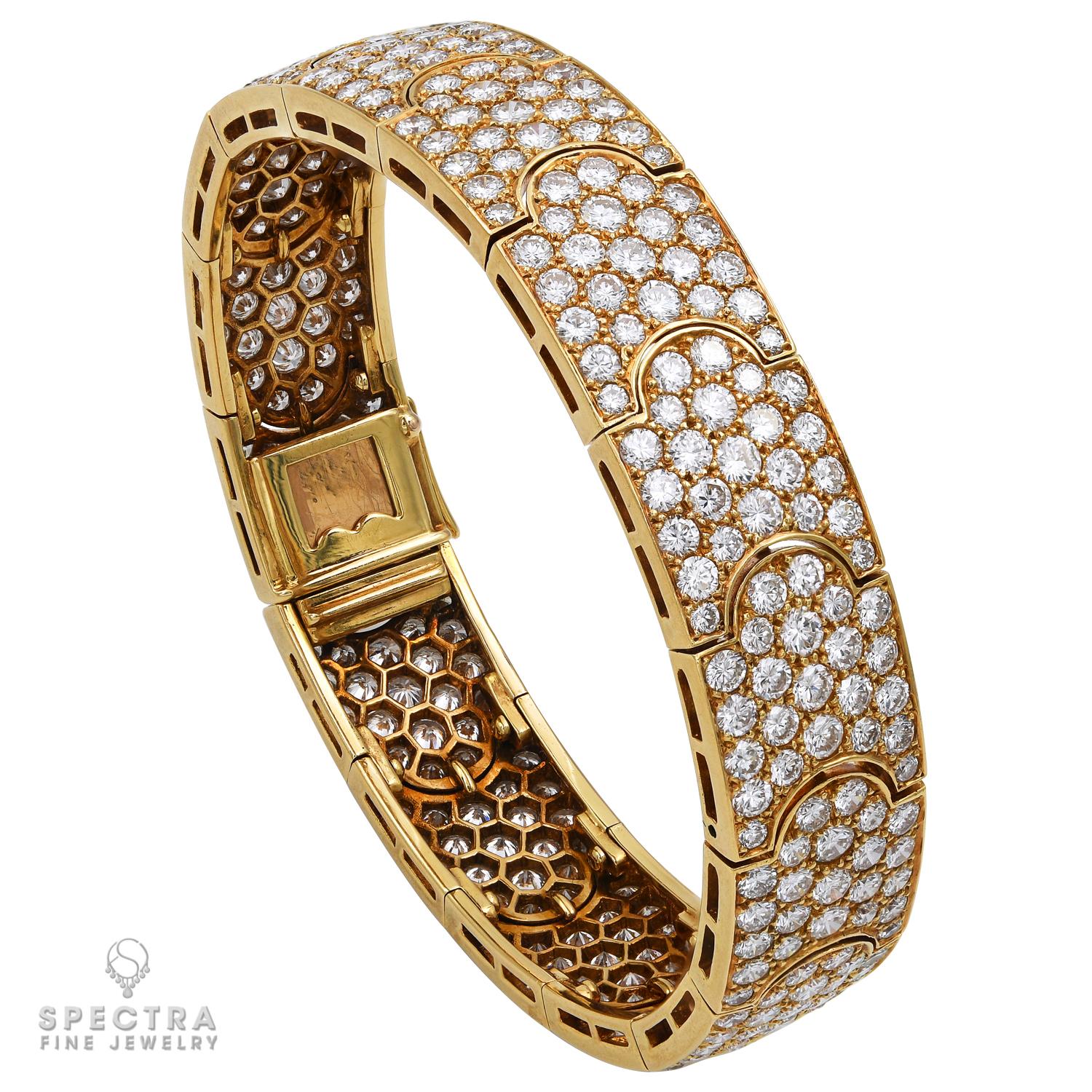 Cartier 15.00 Carat Diamond 18 Karat Yellow Gold Bracelet For Sale