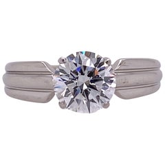 Cartier 1.51 Carat E/VVS2 Diamond Solitaire Engagement Ring Platinum