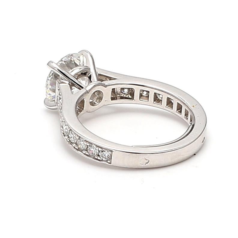Cartier 1.51 Carat Round Brilliant D VVS1 Diamond Platinum Engagement Ring For Sale 1