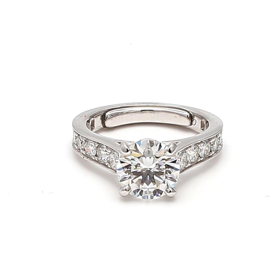 Cartier 1.51 Carat Round Brilliant D VVS1 Diamond Platinum Engagement Ring For Sale 3