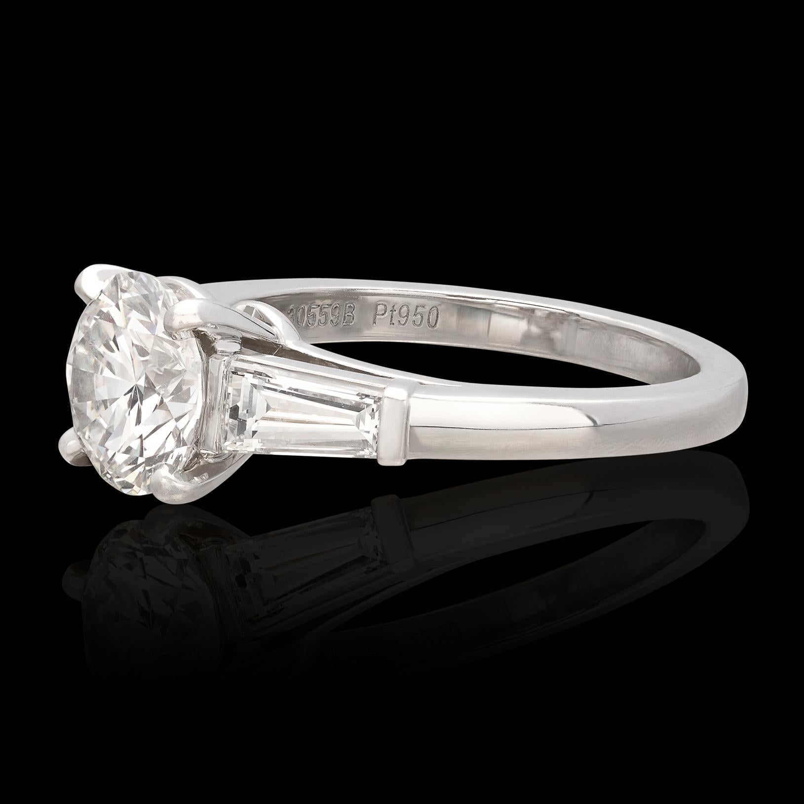 Round Cut Cartier 1.51-ct. H/VS1 Diamond & Platinum Engagement Ring