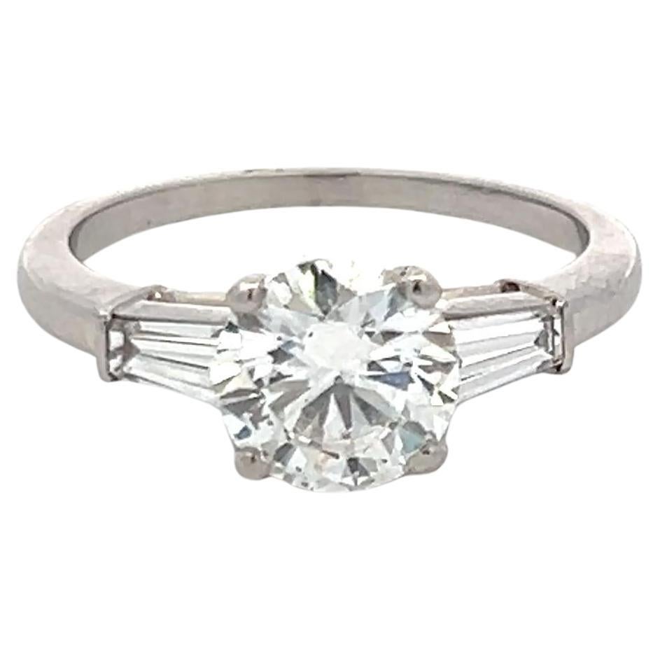 Cartier 1.52 Carat Round Brilliant Shape F-VS2 Diamond Platinum Engagement Ring