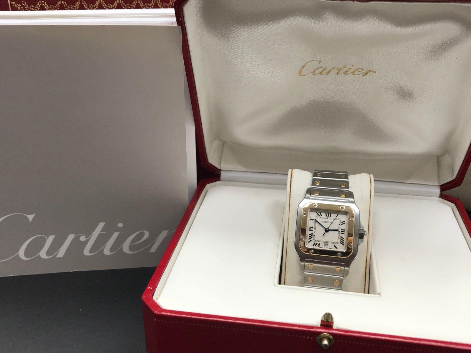 Cartier 1566 Santos 18 Karat Yellow Gold and Stainless Steel Box and Papers 5