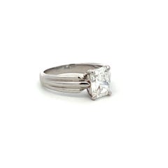 Cartier 1.63 Carat Radiant Shape F-VS1 Diamond Platinum Engagement Ring
