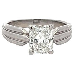 Cartier 1.63 Carat Radiant Shape F-VS1 Diamond Platinum Engagement Ring