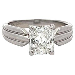 Cartier 1.63 Carat Radiant Shape F-VS1 Diamond Platinum Engagement Ring