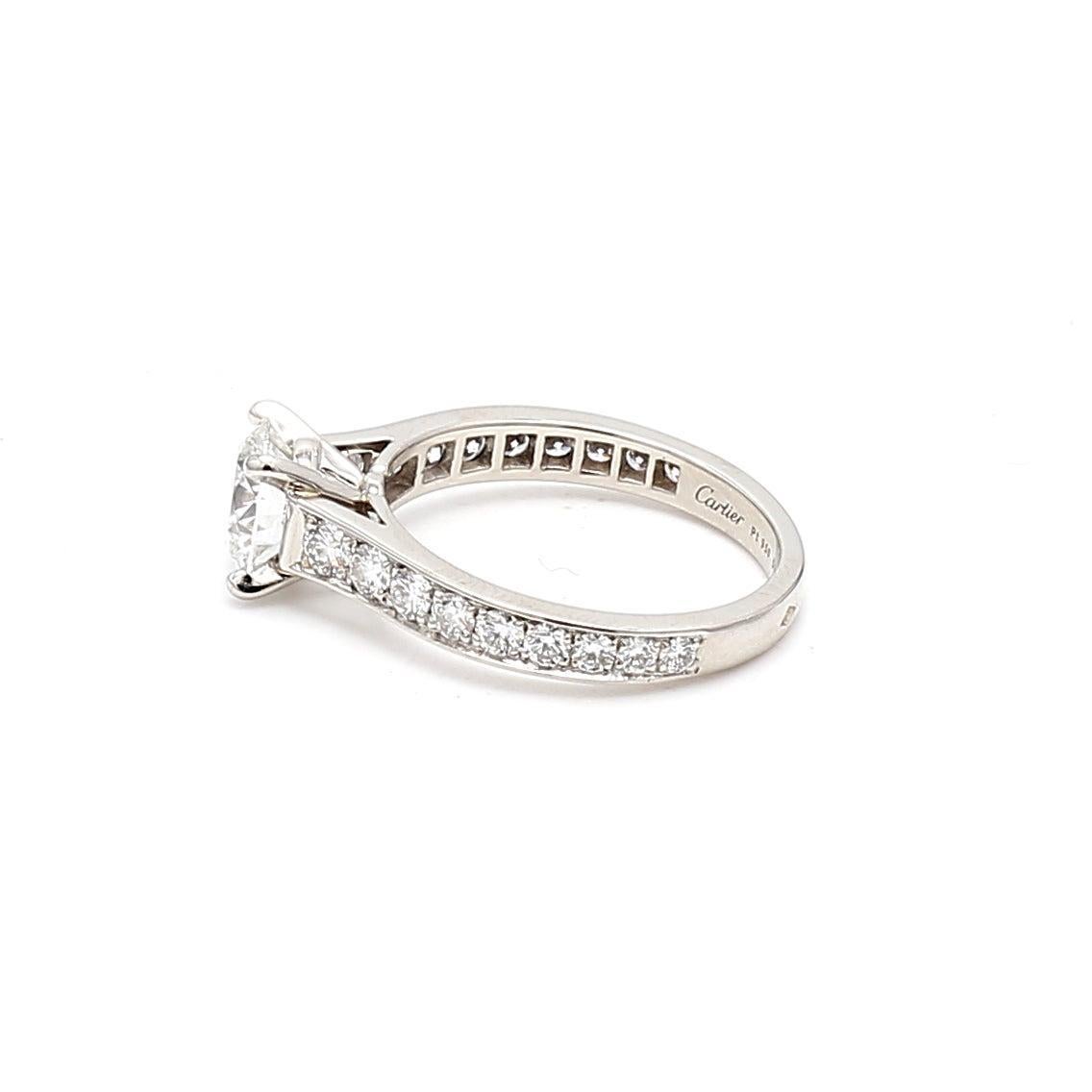 Cartier 1.63 Carat Round Brilliant G VS1-VVS2 Diamond Platinum Engagement Ring 11