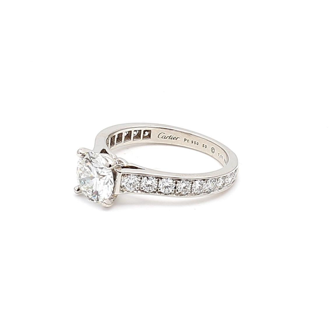 Cartier 1.63 Carat Round Brilliant G VS1-VVS2 Diamond Platinum Engagement Ring 12