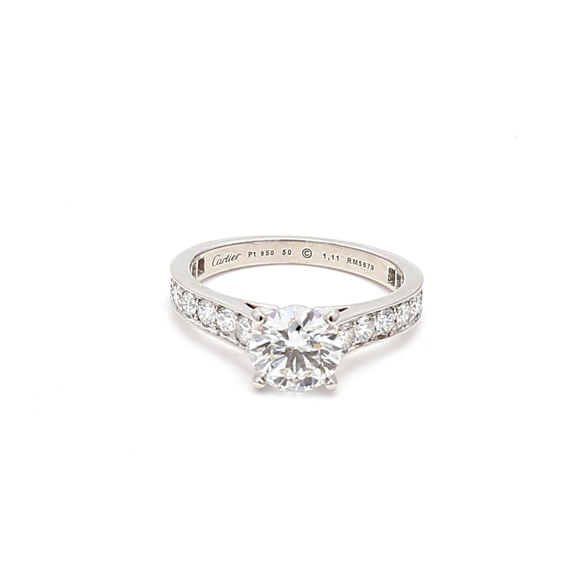 Cartier 1.63 Carat Round Brilliant G VS1-VVS2 Diamond Platinum Engagement Ring 3
