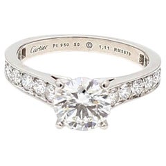 Cartier 1.63 Carat Round Brilliant G VS1-VVS2 Diamond Platinum Engagement Ring