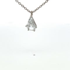 Cartier 1.65 Carat Shield Shape D SI1 Diamond Platinum Pendant Necklace