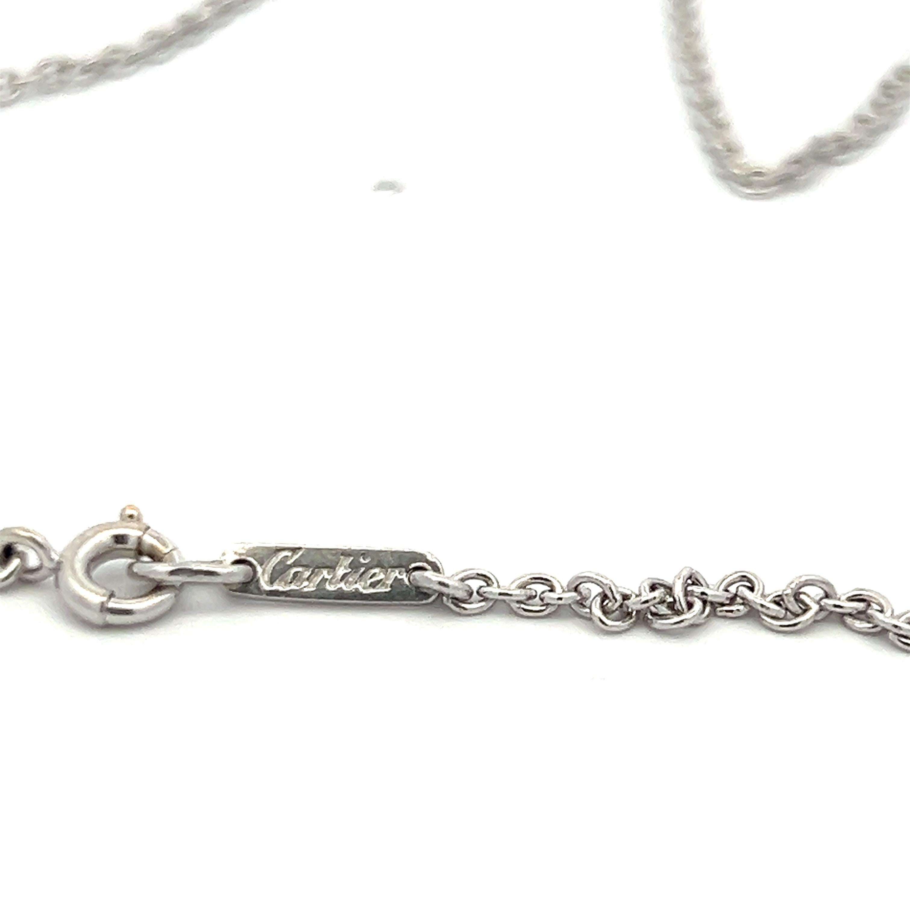 Cartier 1,65 carati a forma di scudo D SI1 Collana con diamante in platino In condizioni buone in vendita a New York, NY