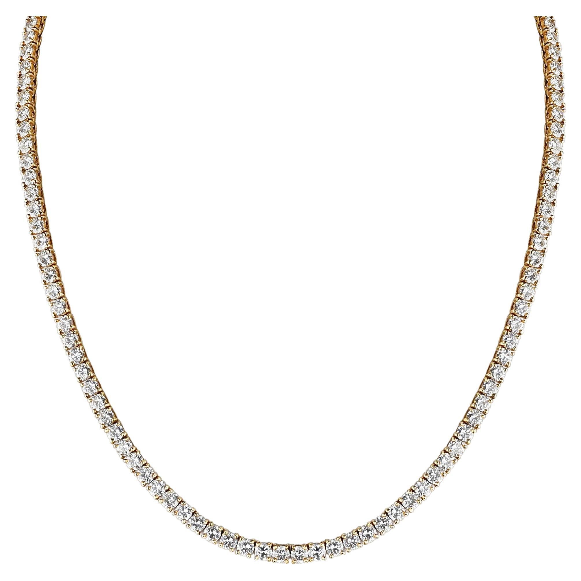 Cartier 17 ct.  Diamant-Tennis-Halskette, 18 Karat Gelbgold