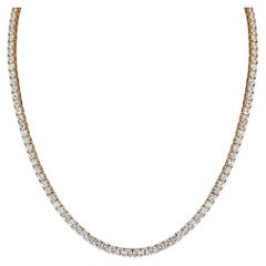 Cartier 17 ct.  Diamant-Tennis-Halskette, 18 Karat Gelbgold