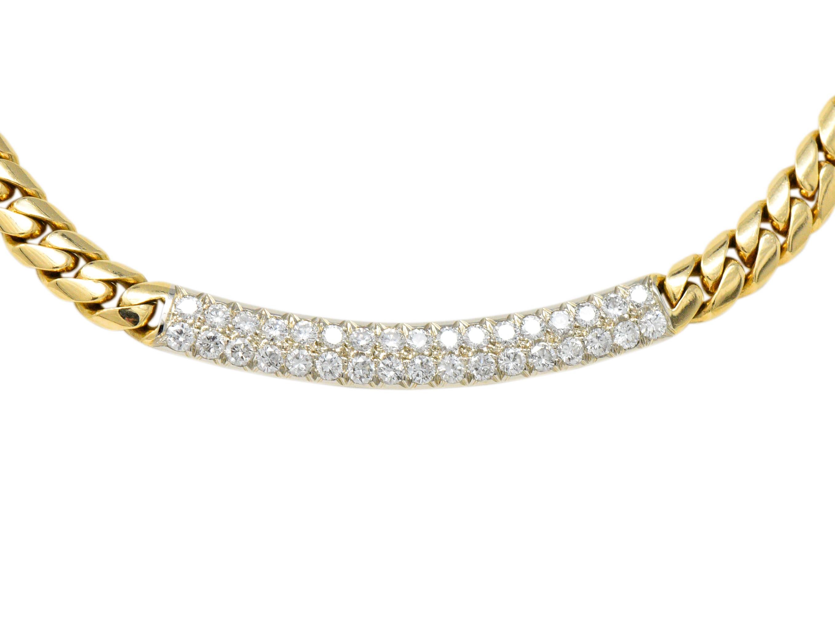 Contemporary Cartier 1.70 Carat Diamond 18 Karat Two-Tone Gold Necklace