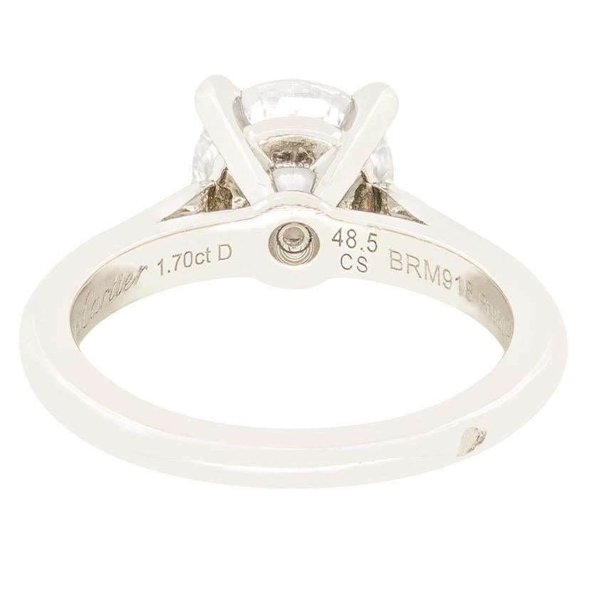 Modern Cartier 1.70ct Diamond ‘1895’ Solitaire Ring For Sale