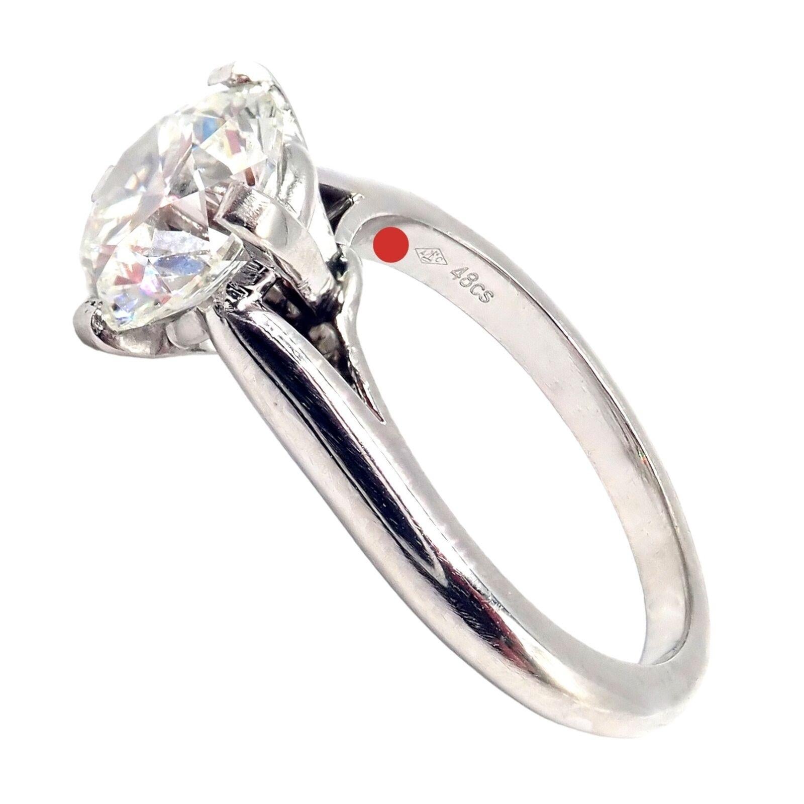 Cartier 1.70ct VVS1 H Color Diamond Solitaire Engagement Platinum Ring 6