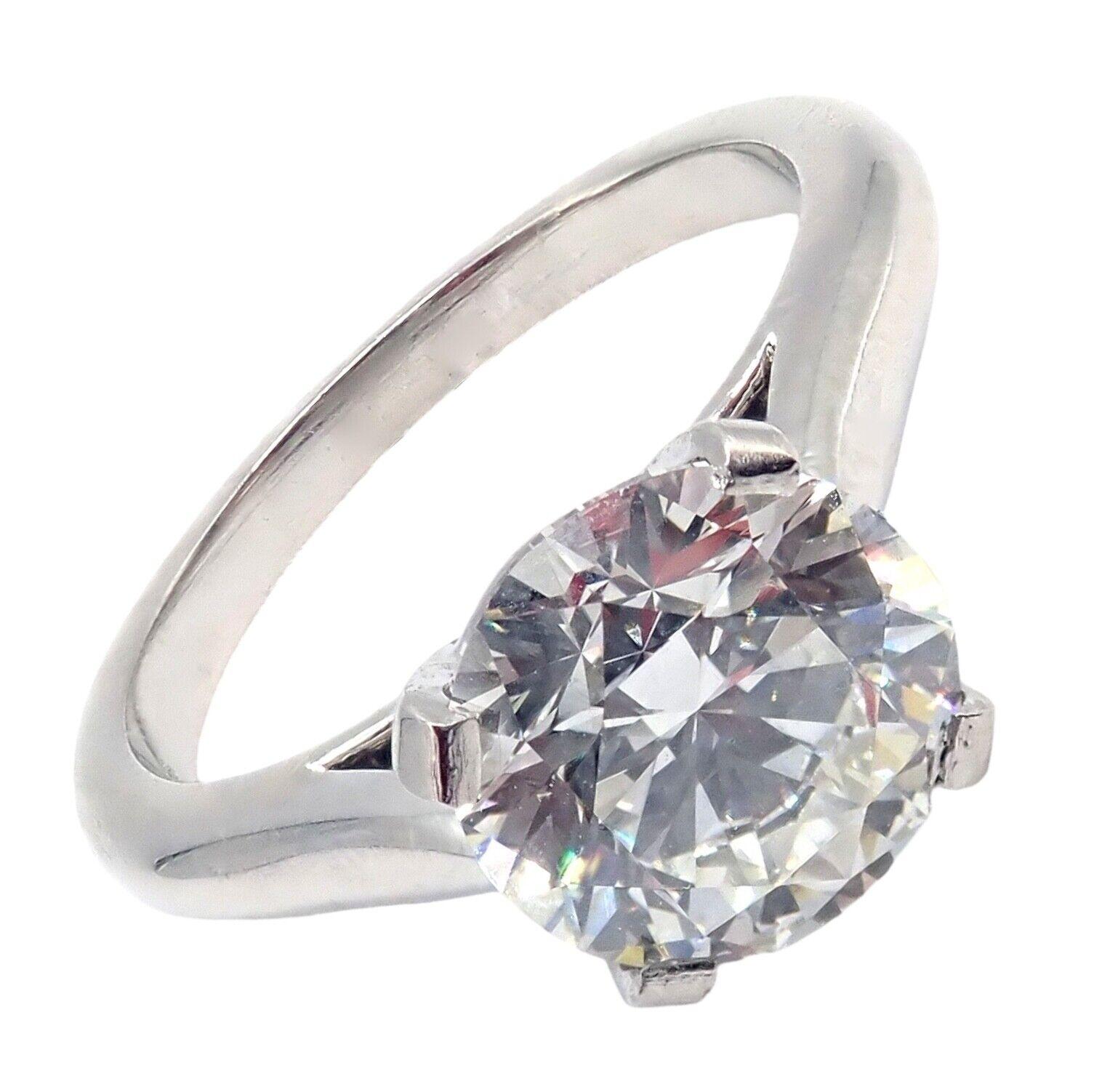 Cartier 1.70ct VVS1 H Color Diamond Solitaire Engagement Platinum Ring For Sale 7