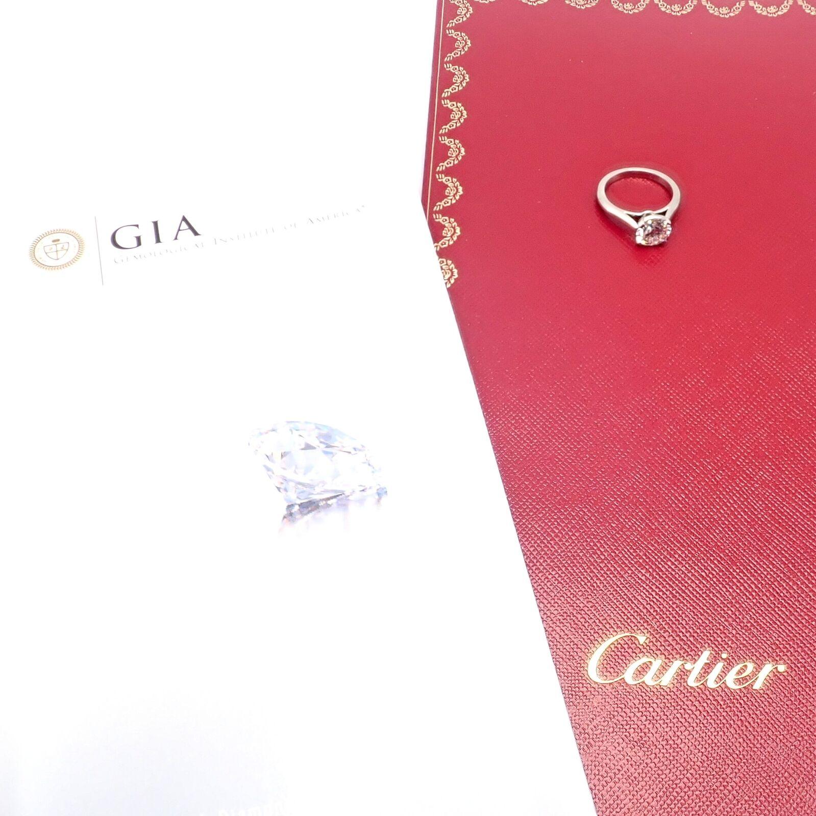Cartier 1.70ct VVS1 H Color Diamond Solitaire Engagement Platinum Ring For Sale 3