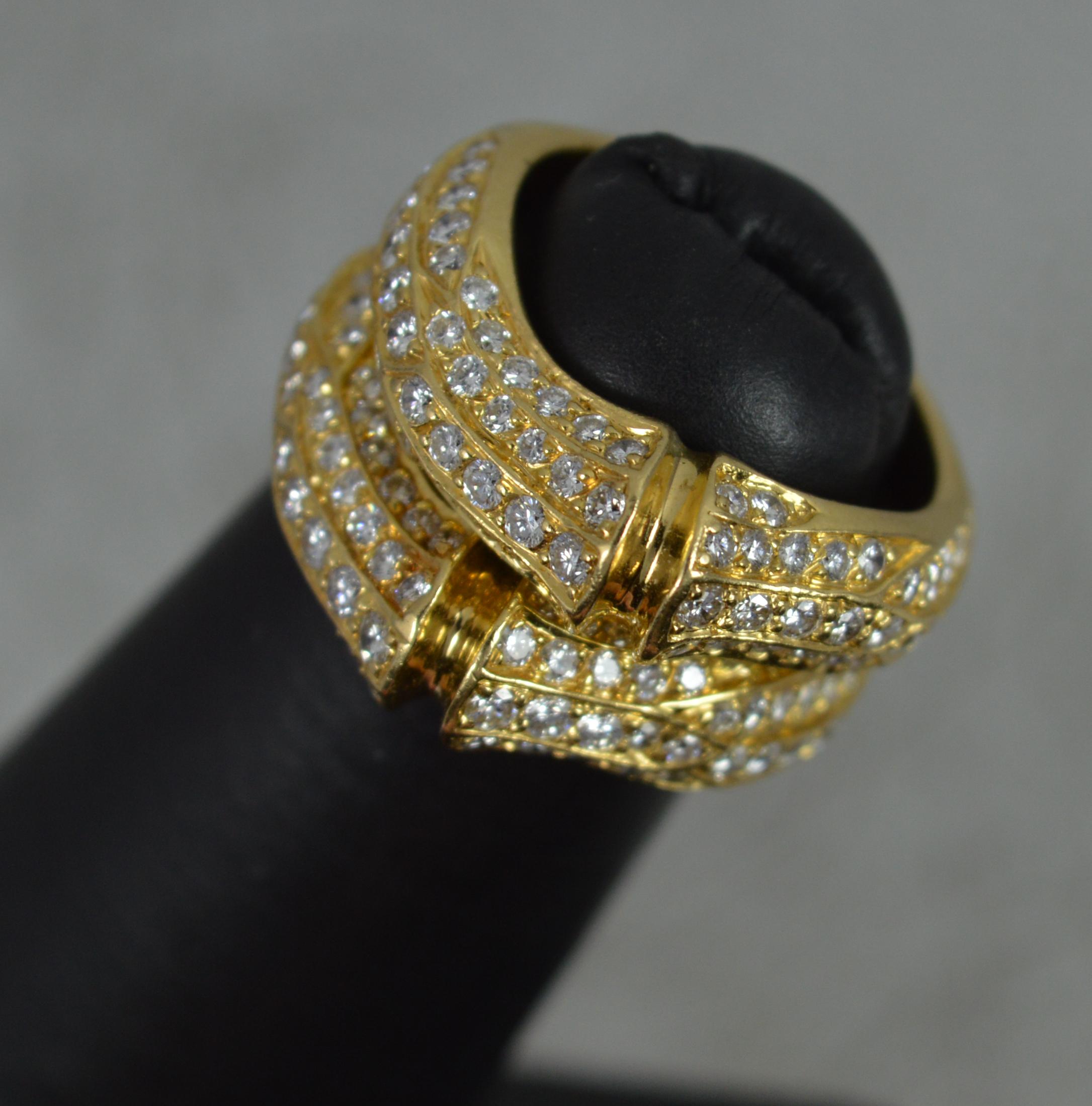 Cartier 18 Carat Gold and Vs Diamond Double Bamboo Cluster Band Ring 8