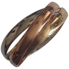 Cartier 18 Carat Rose Gold, Yellow Gold and White Gold Trinity Bangle