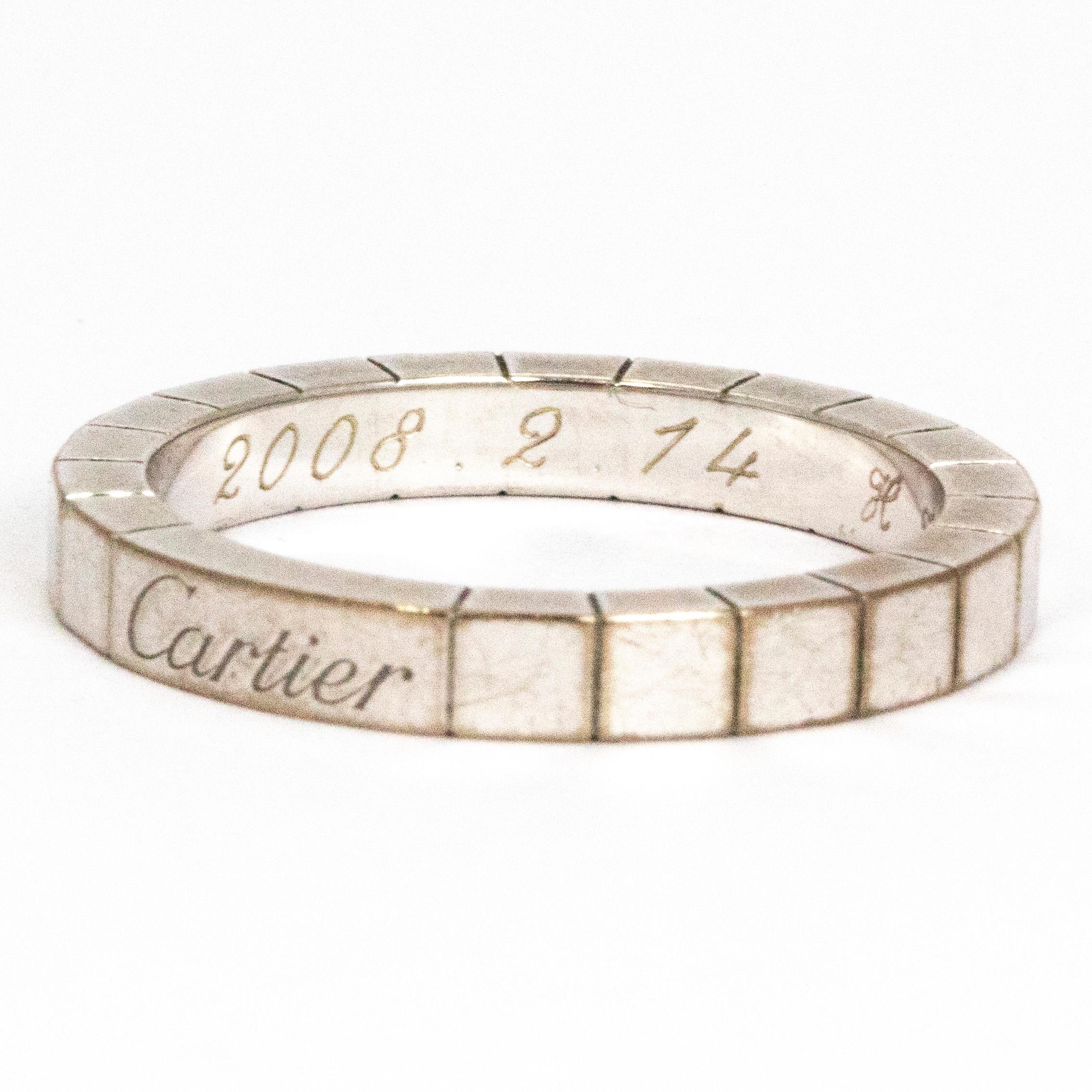 Cartier 18 Karat Weißgold 'Lanieres' Bandring (Moderne) im Angebot