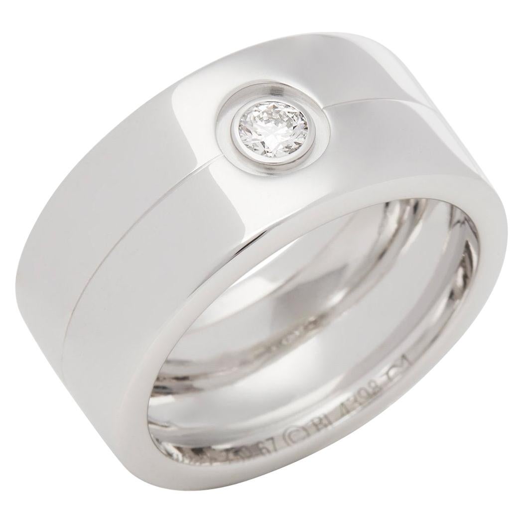 Cartier 18 Carat White Gold Single Diamond Trinity Ring