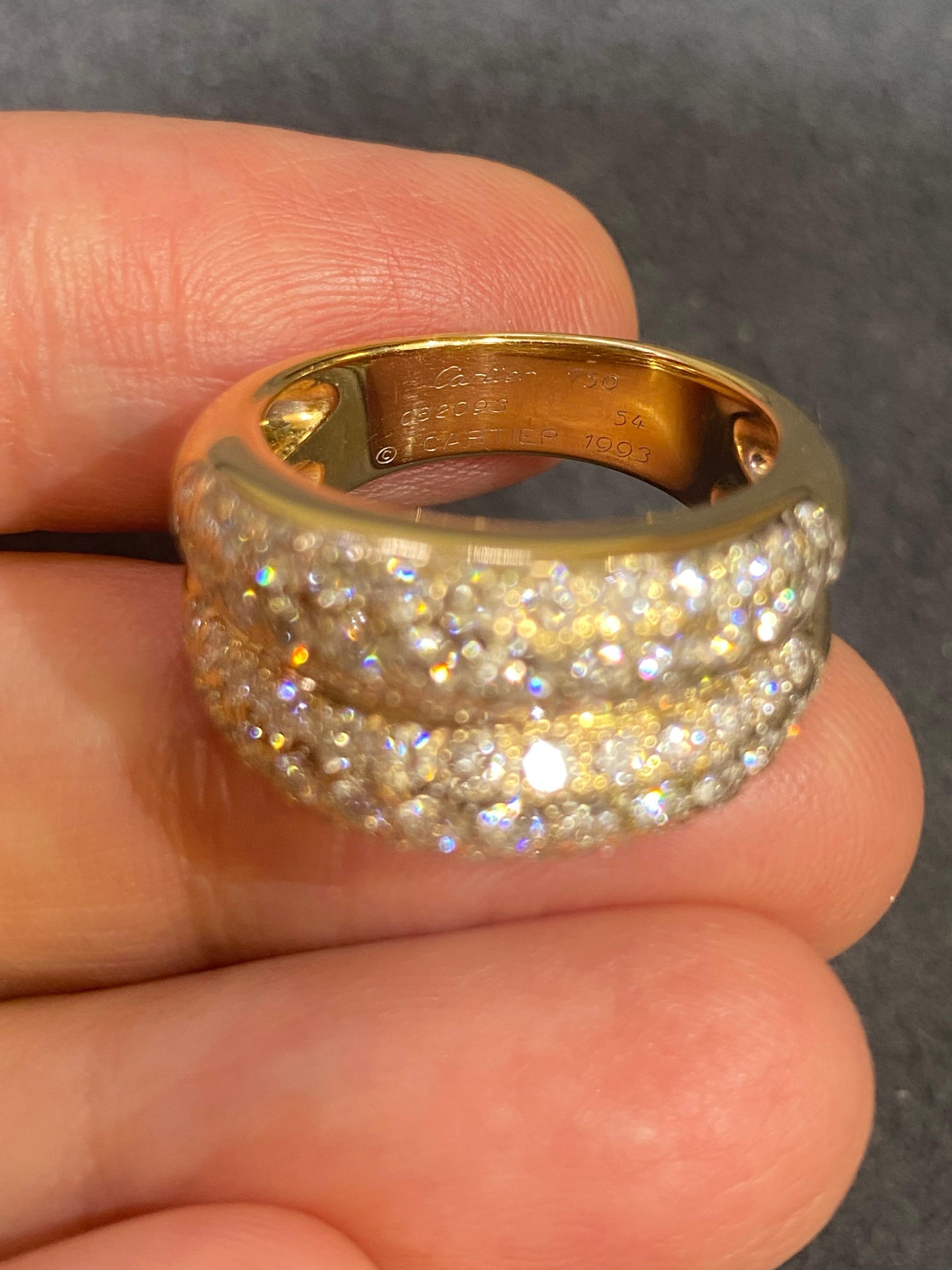 Brilliant Cut Cartier Double Pave Diamond Ring